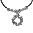 Dolphin Circle Adjustable Cord Necklace